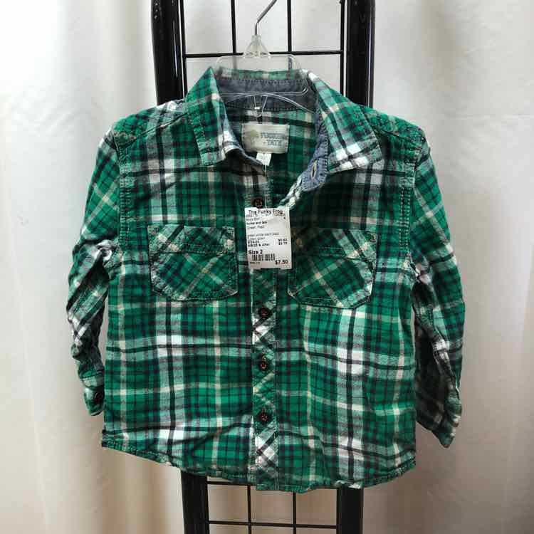 tucker and tate Green Plaid Child Size 2 Boy's Shirt