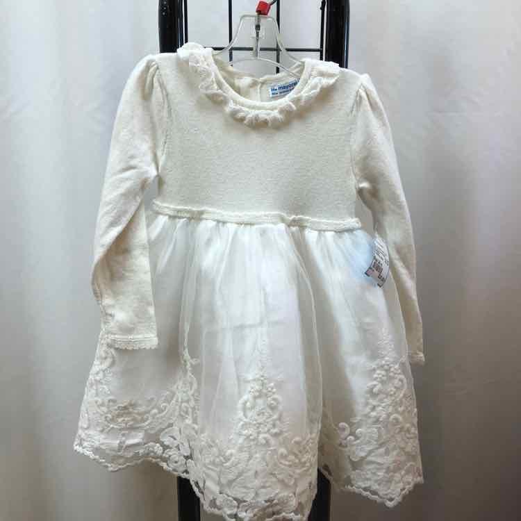 Mayoral White Embroidered Child Size 24 m Girl's Dress
