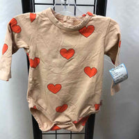 Tiny Cottons Tan Hearts Child Size 6 m Girl's Shirt