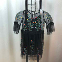 Zara Girls Black Embroidered Child Size 6 Girl's Dress