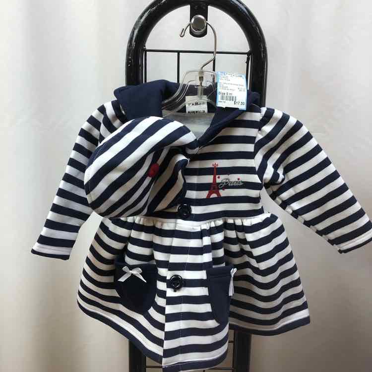 Tim Pouce Navy Stripe Child Size 6 m Girl's Dress