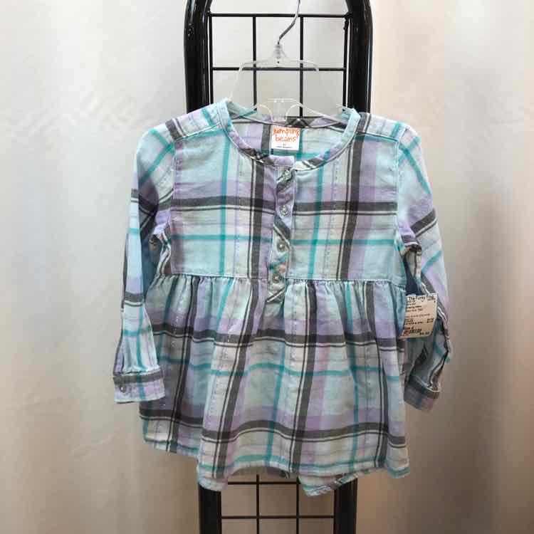 jumping beans Baby Blue Plaid Child Size 4 Girl's Shirt