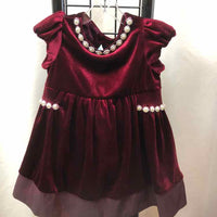 Rare Editions Red Solid Child Size 12 m Girl's Dress