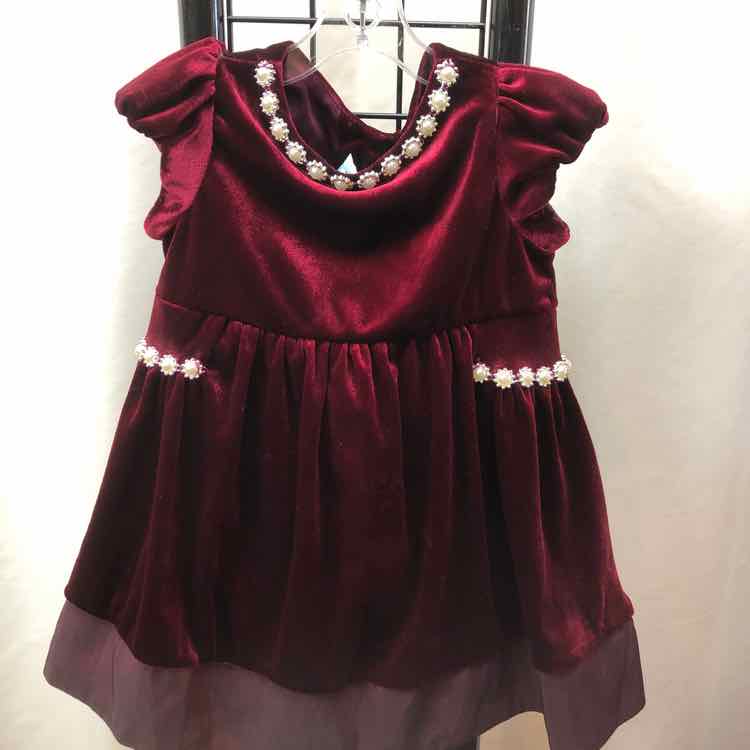 Rare Editions Red Solid Child Size 12 m Girl's Dress