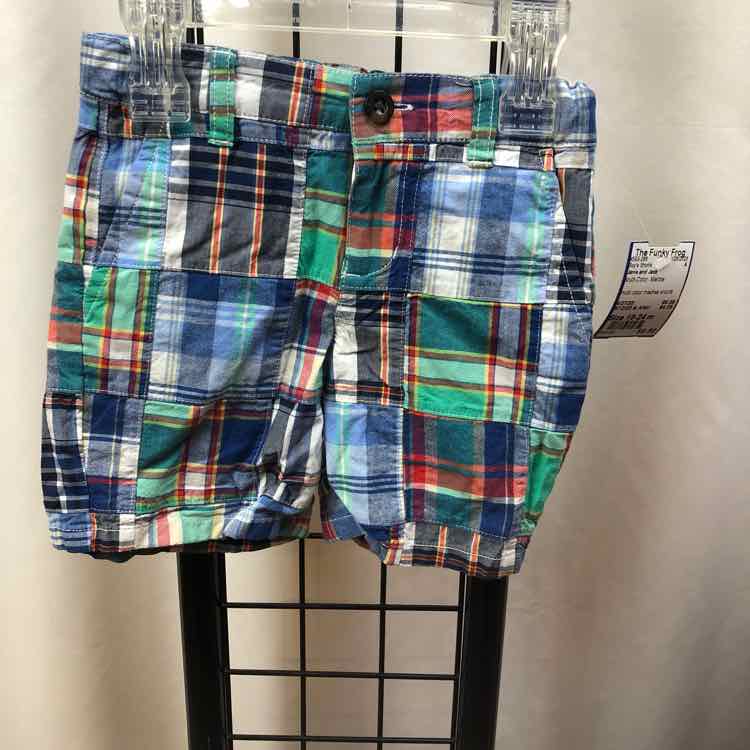 Janie and Jack Multi-Color Madras Child Size 18-24 m Boy's Shorts