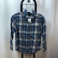 Treasure & Bond Blue Plaid Child Size 7/8 Boy's Shirt