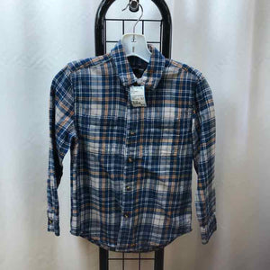 Treasure & Bond Blue Plaid Child Size 7/8 Boy's Shirt