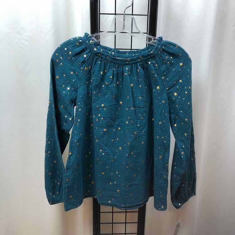 Cat & Jack Teal Stars Child Size 10/12 Girl's Shirt