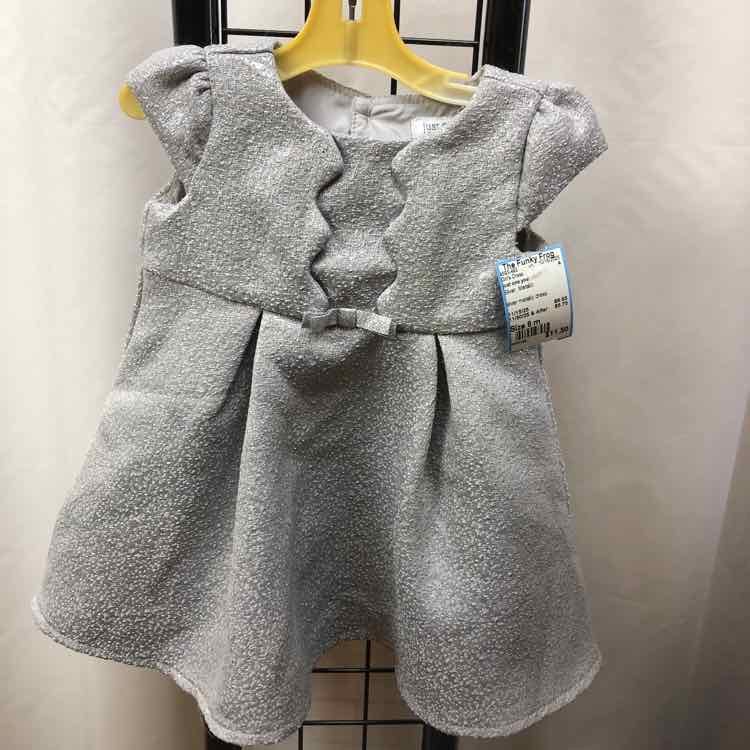 just one you Silver Metallic Child Size 6 m Girl's Dress