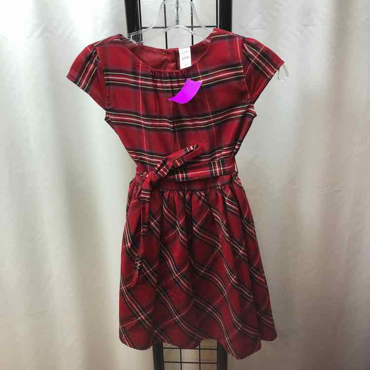 Carter's Red Plaid Child Size 7 Girl's Dress