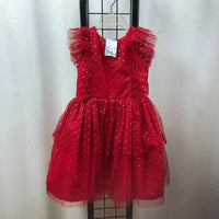 Pipa & Julie Red Dotted Child Size 4 Girl's Dress