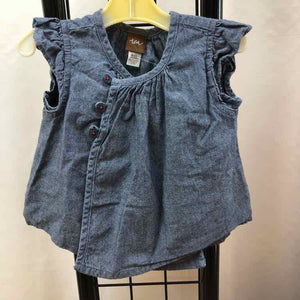 Tea Blue Solid Child Size 9-12 m Girl's Shirt