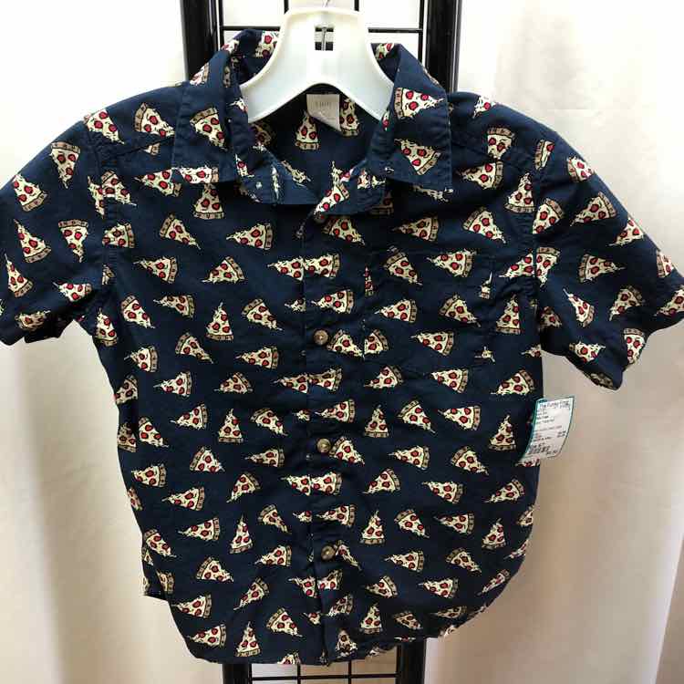 Falls Creek Navy Patterned Child Size 6/7 Boy's Shirt