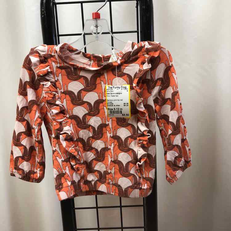 Kate Quinn orangics Pink Patterned Child Size 6-12 m Girl's Shirt