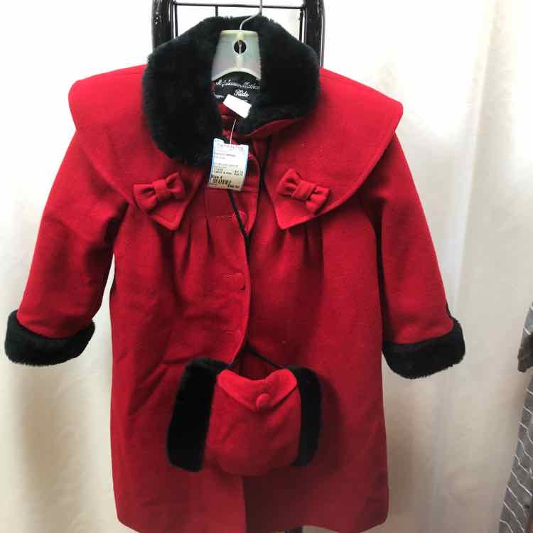Stephanie Matthews Red Solid Child Size 4 Girl's Outerwear
