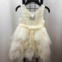 couture Princess Cream Solid Child Size 4 Girl's Dress
