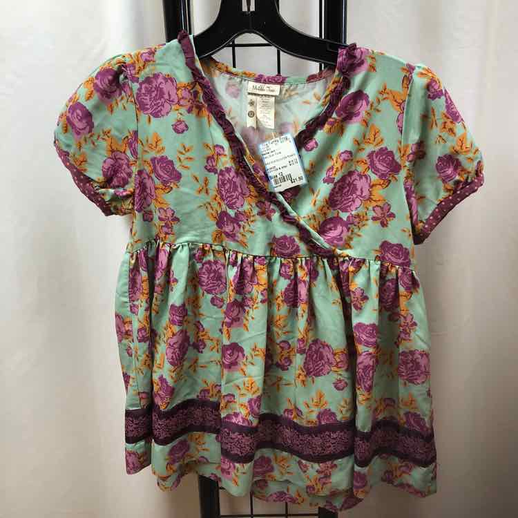 Matilda Jane Baby Blue Floral Child Size 12 Girl's Shirt