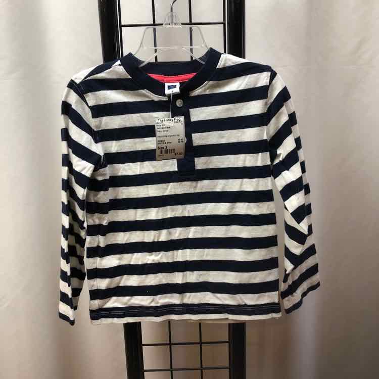 Janie and Jack Navy Stripe Child Size 3 Boy's Shirt