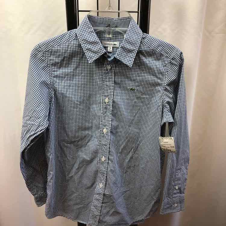 lacoste Blue Checkered Child Size 10 Boy's Shirt
