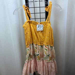 Cheeky Plum Yellow Patterned Child Size 10 Girl's Dress