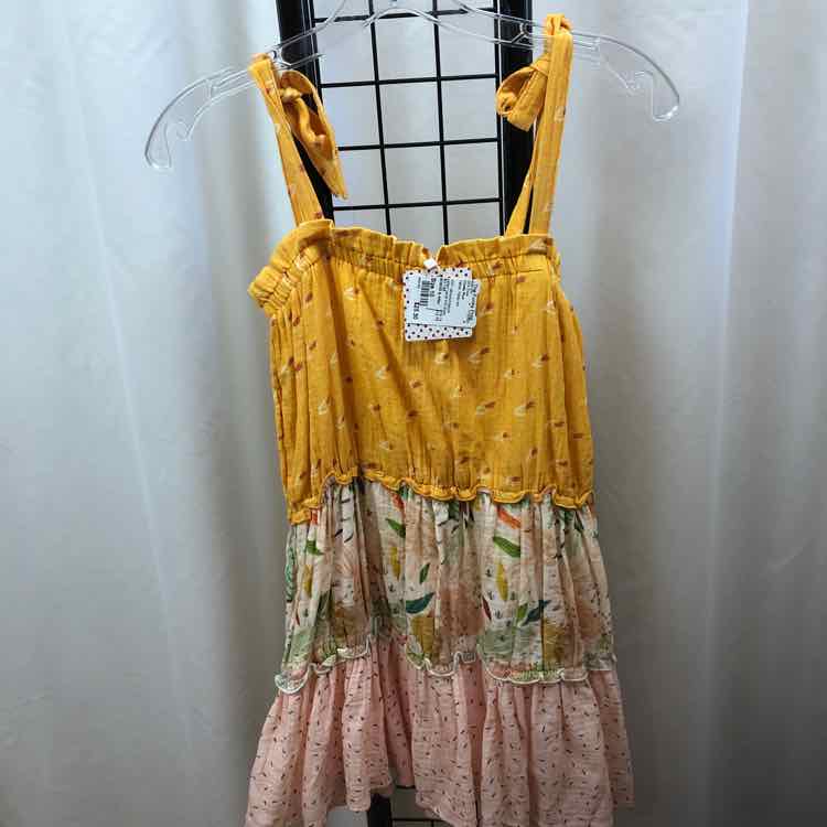 Cheeky Plum Yellow Patterned Child Size 10 Girl's Dress