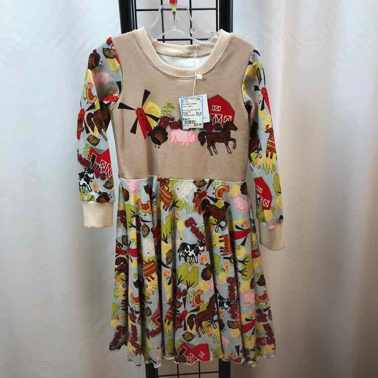 The Teacam Collection Brown Graphic Child Size 5 Girl's Dress