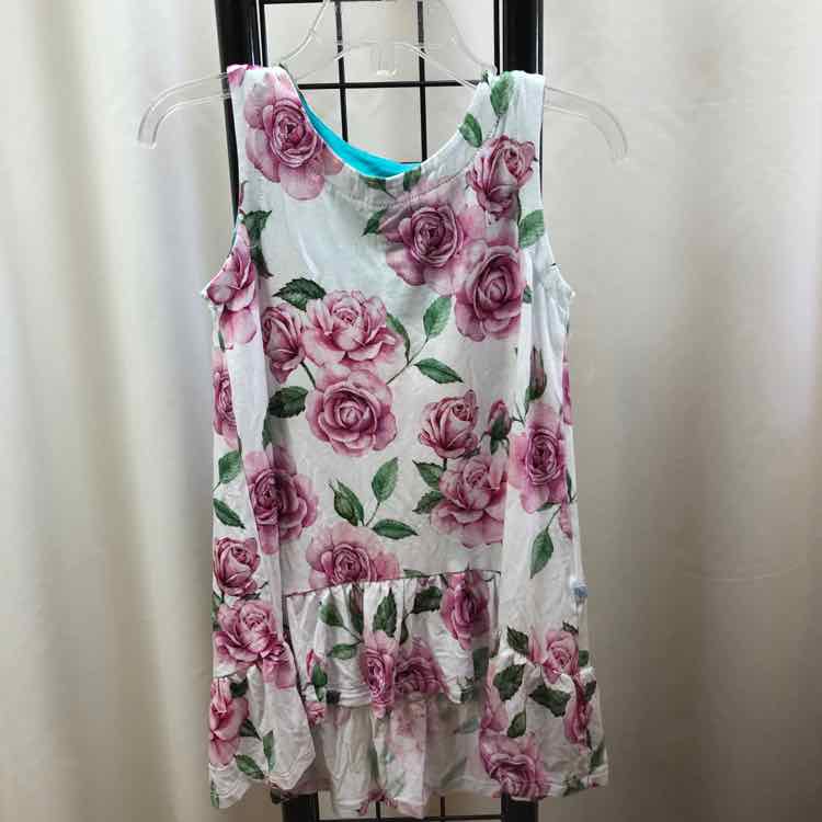 Posh Peanut White Floral Child Size 2 Girl's Dress
