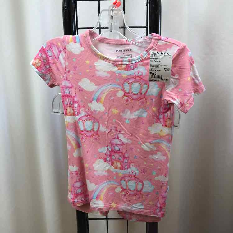 Posh Peanut Pink Patterned Child Size 3 Girl's Pajamas