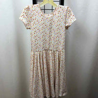 Dot Dot Smile White Patterned Child Size 5/6 Girl's Dress