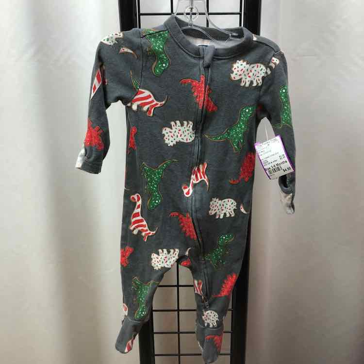 Old Navy Gray Christmas Child Size 3-6 Months Boy's Pajamas