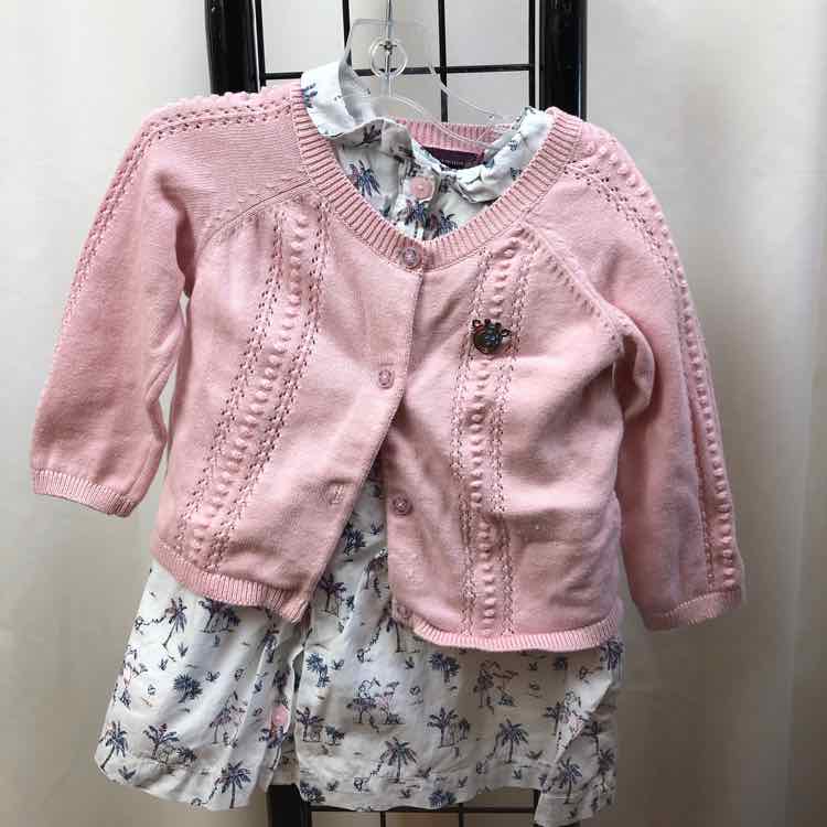 Sargent Major White Patterned Child Size 9 m Girl's Dress