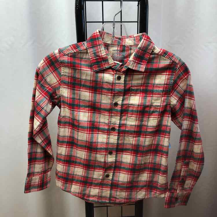 Cat & Jack Red Plaid Child Size 6/7 Boy's Shirt