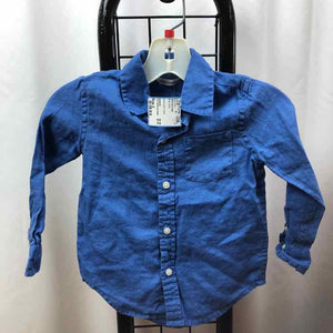 Janie and Jack Blue Solid Child Size 2 Boy's Shirt