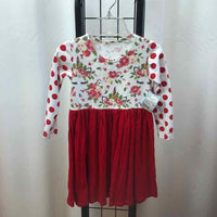 Pretty Me White Patterned Child Size 3 Girl's Dress