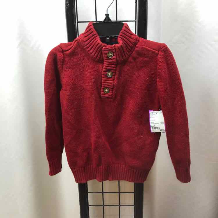 Carter's Red Solid Child Size 3 Boy's Sweater