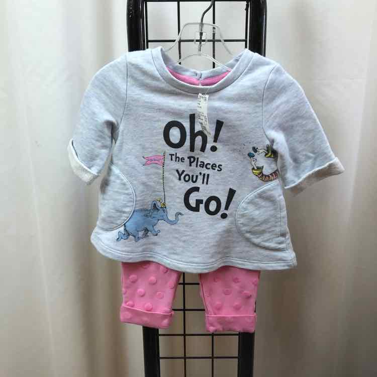 Dr Seuss Gray Graphic Child Size 12 m Girl's Outfit