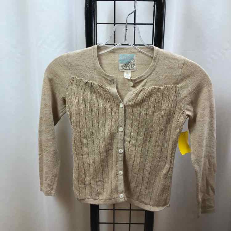 Peek Tan Sparkly Child Size 6/7 Girl's Sweater