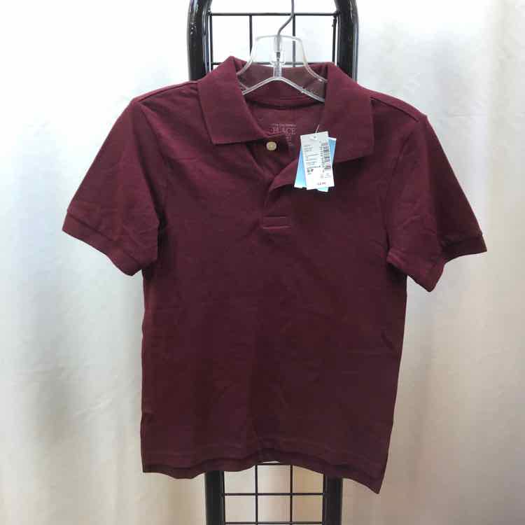 Children's Place Maroon Solid Child Size 5/6 Boy's Shirt