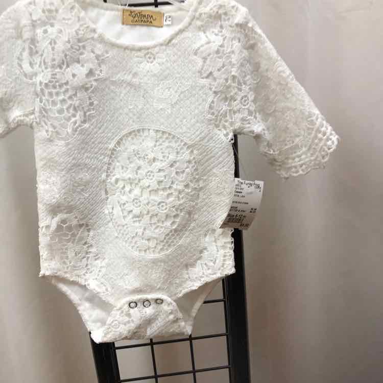 Catpapa White Lace Child Size 6-12 m Girl's Shirt