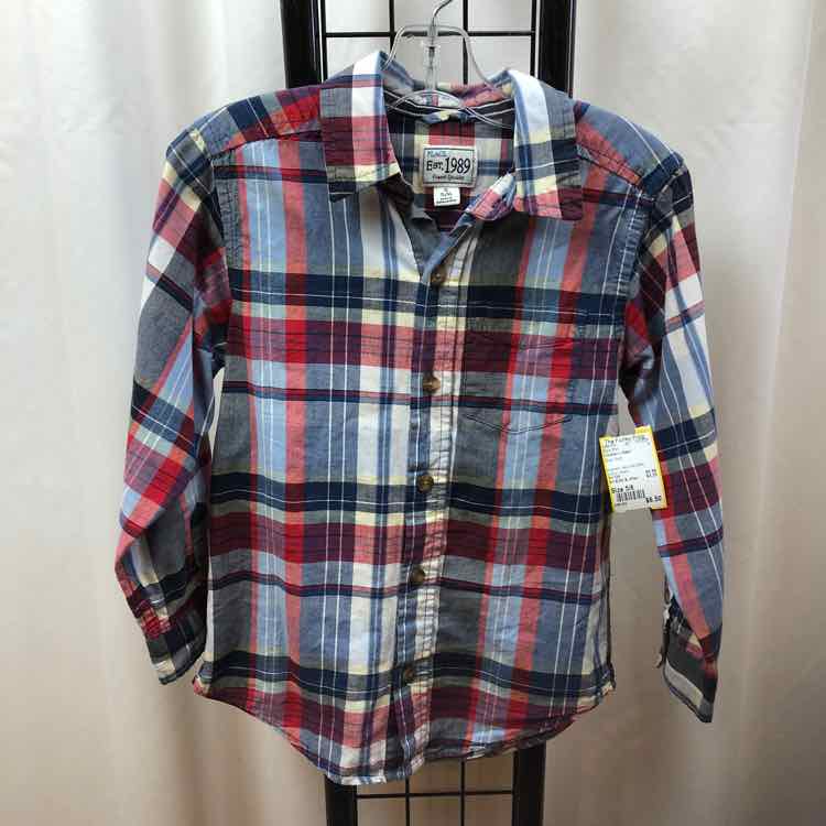 Children's Place Blue Plaid Child Size 5/6 Boy's Shirt