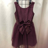 Zunie Maroon Solid Child Size 6 Girl's Dress