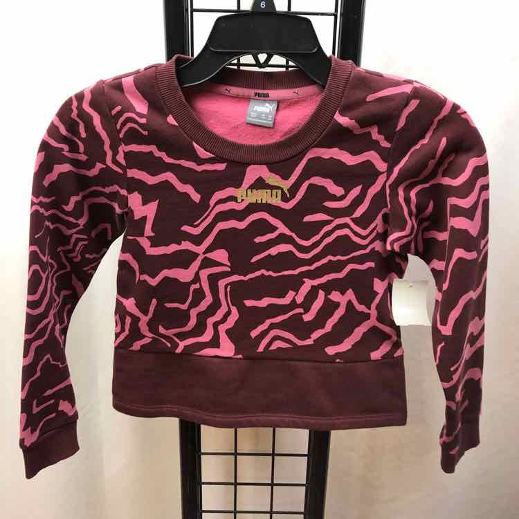 Puma Maroon Patterned Child Size 7/8 Girl's Sweatshirt