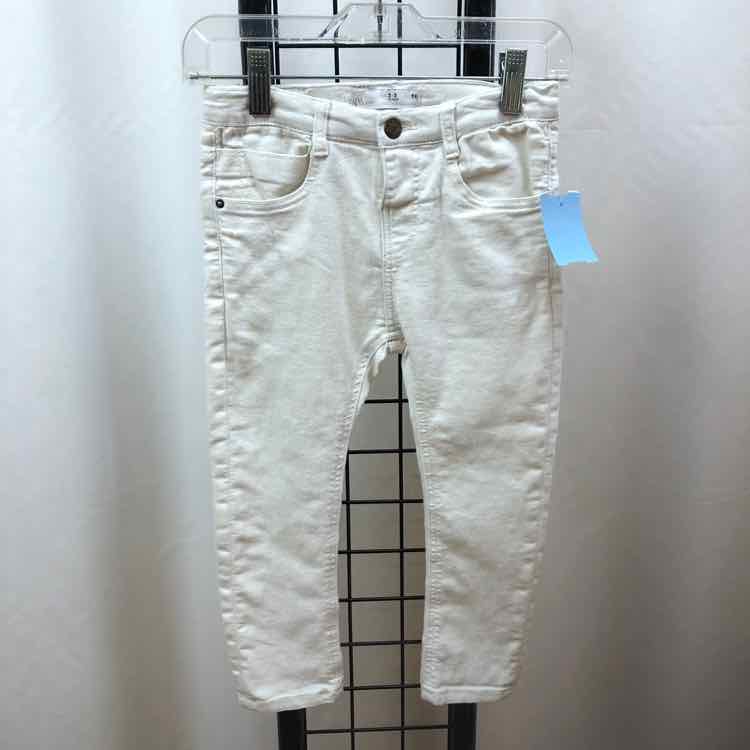 Zara White Solid Child Size 2/3 Boy's Jeans