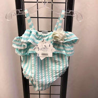 Janie and Jack Baby Blue Seersucker Child Size 3-6 Months Girl's Swimwear