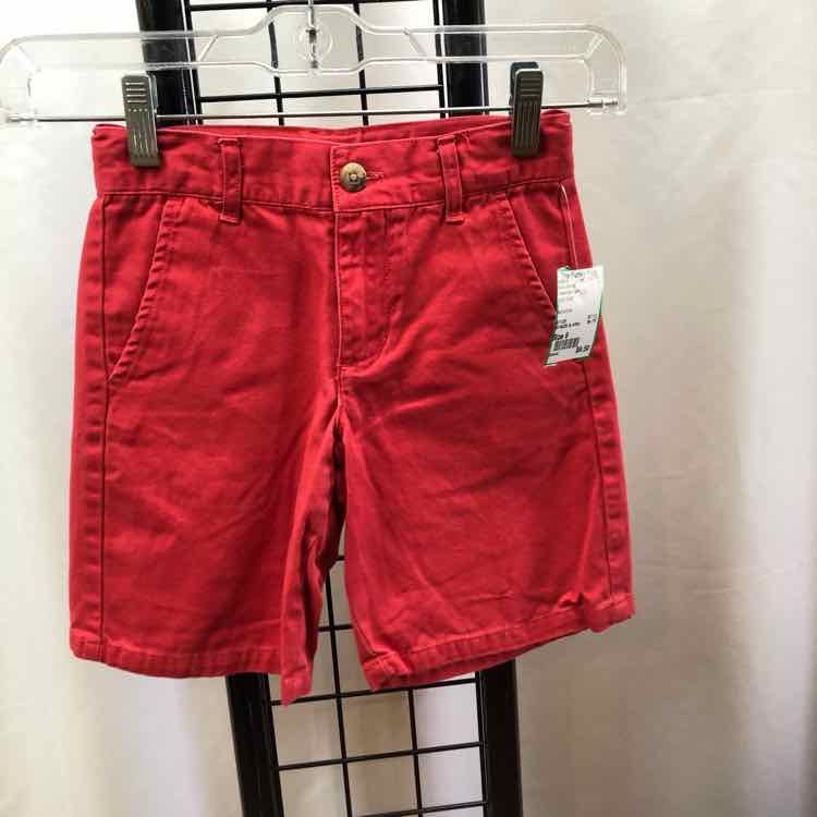 Janie and Jack Red Solid Child Size 6 Boy's Shorts