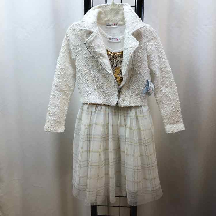 Knitwaves White Sparkly Child Size 4 Girl's Dress