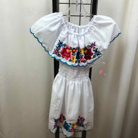 White Embroidered Child Size 4 Girl's Dress
