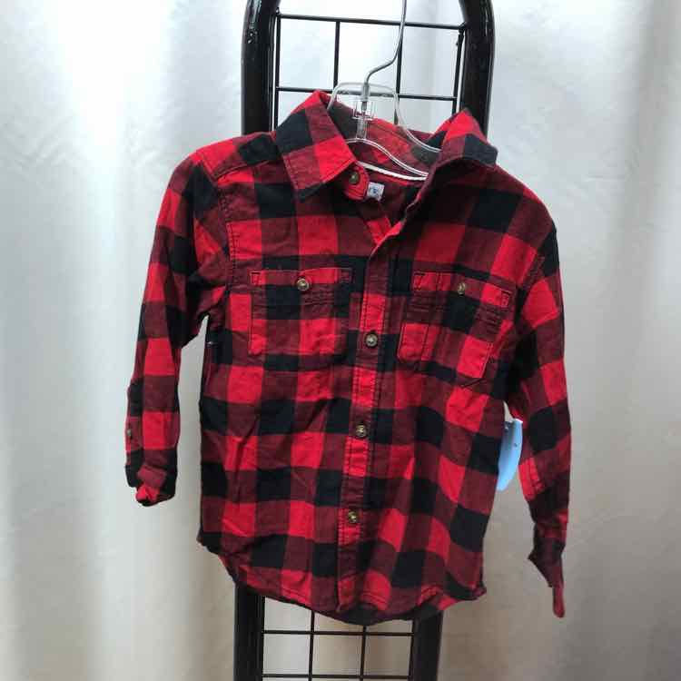 Carter's Red Checkered Child Size 3 Boy's Shirt