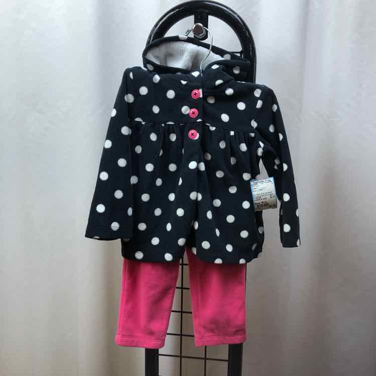 Carter's Black Dotted Child Size 18 m Girl's Outfit