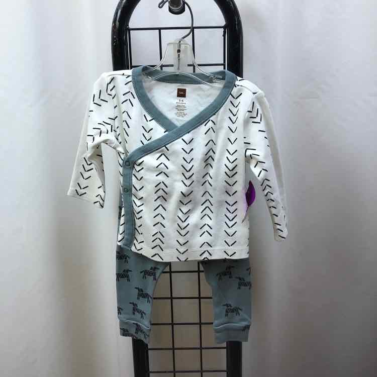 Tea White Patterned Child Size 3-6 Months Boy's Outfit
